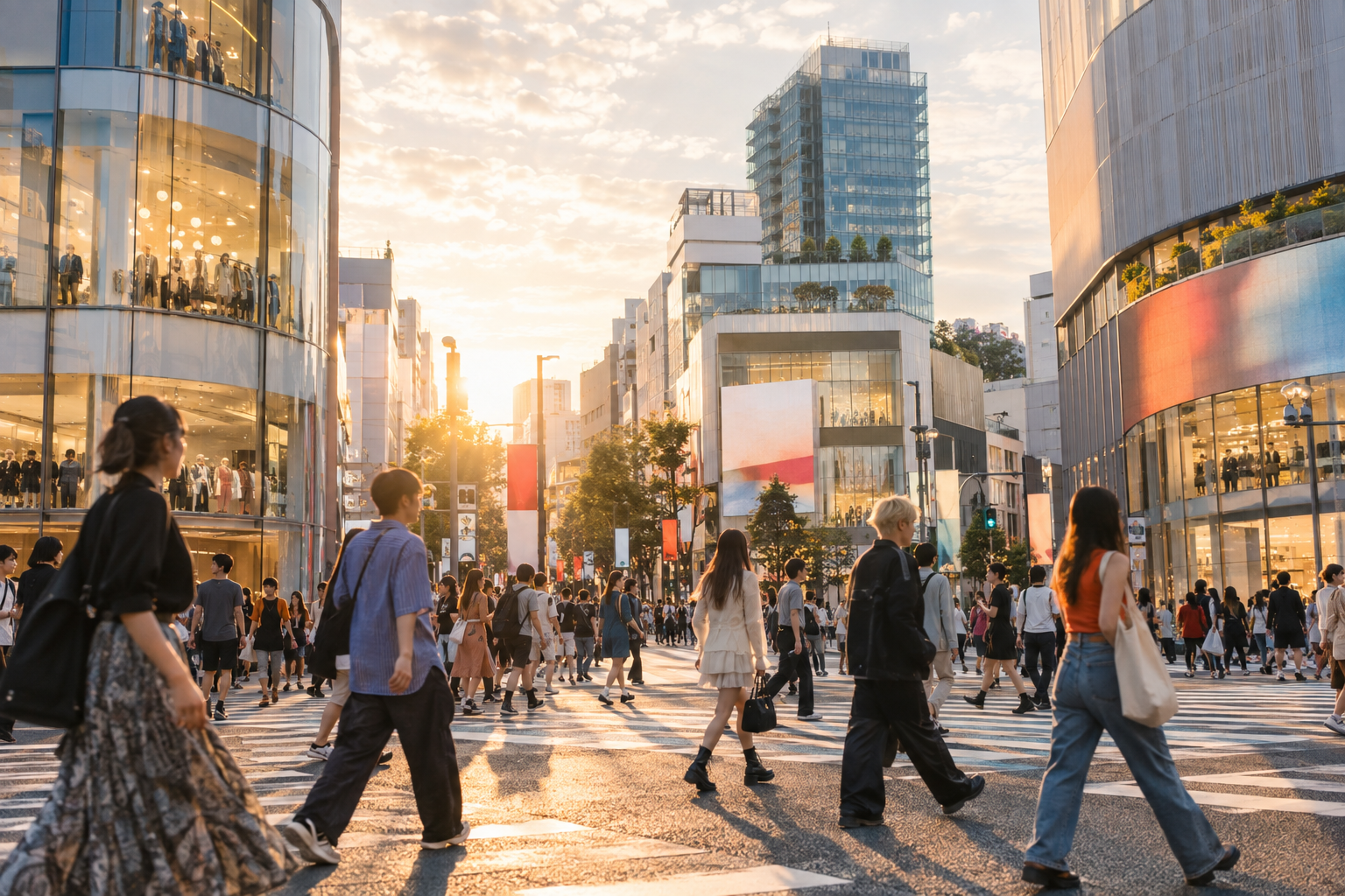 渋谷のファッションとトレンドを想起させる街並み